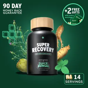 SuperBonsai Super Recovery - Natural Ingredients with DHM and Milk Thistle - Supports Liver Aid - GMO Free, Gluten Free, Vegan, Sugar Free