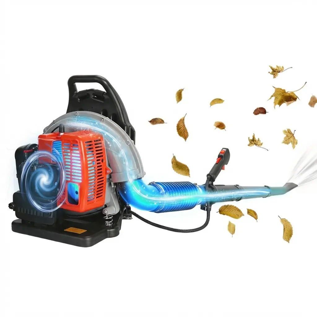23 lbs Backpack Gas-Powered Leaf Blower - 63CC 665CFM High Output, 2-Stroke Air-Cooling Tool, Adjustable Strap, ABS Metal Body, Blowers for Lawn Care, Lightweight Eases Daily Hauling, Backpack Eases Long Sessions, Easy-Start Reduces User Stress, 1 X Funne