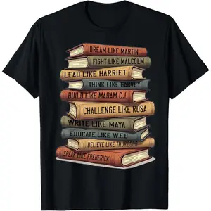 Black History Month Black Leaders African American Teachers T-Shirt Graphic Tees Cotton  On Golf Gift T-Shirt For Men And Women