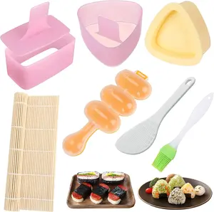 7/9/11PCS Spam Musubi Mold Musubi Maker Kit Spam Slicer Musubi Press Sushi Rice Onigiri Mold Set Egg Cutter for Luncheon Meat Hot Dog Cheese Strawberry Lunch Bento