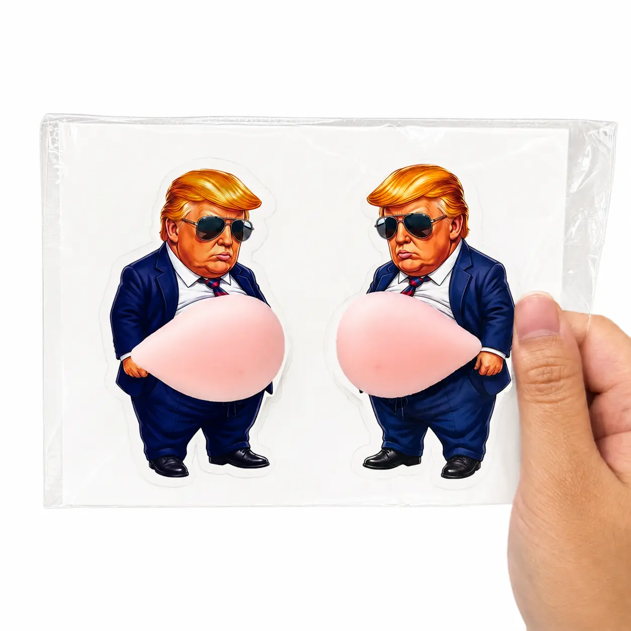 3PCS 3D Pop-out Humorous Trump Stickers - DIY Accessories for Smartphone, Cellphone & Devices, Door Stopper, Stress Relief Gift, Water Proof, Humorous Stickers