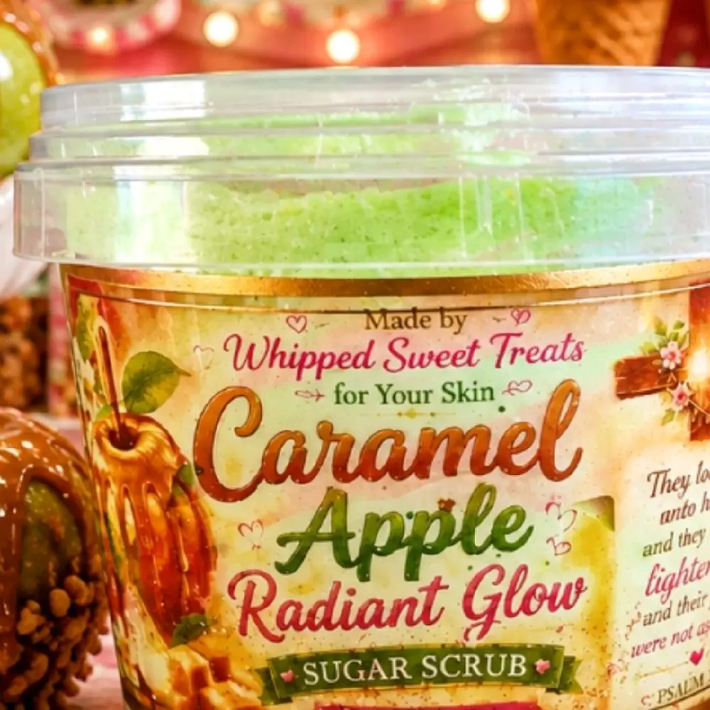 Caramel apple radiant glow sugar scrub