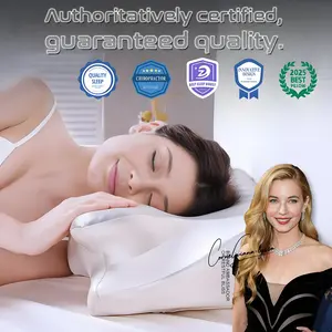 Orthopedic Neck Support Pillow for Sleeping, 3D Butterfly Memory Foam Pillow for Neck Pain Relief & Posture Correction, Breathable Cooling Cervical Pillow for Side Back Sleepers, Shoulder Spine Alignment Bed Pillow for Adults Bedroom