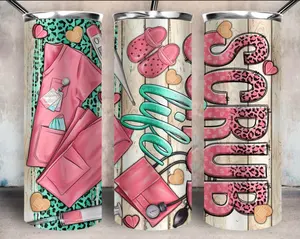 20 oz Skinny Tumbler - Scrub Life, Nurse Design