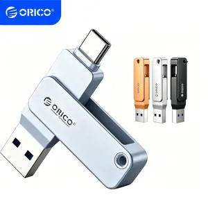 ORICO USB-Cand USB-A Flash Drive 150MB/S Metal Housing Swivel Design Support OTG Function 2 in 1 PenDrive 32GB for USB C and USB A Devices - EB05