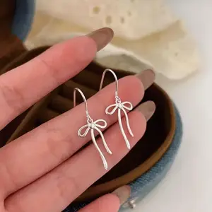 Elegant and Cute Bow Pendant Earrings-Zinc Alloy, Suitable for Daily Wear Or Party WearGift