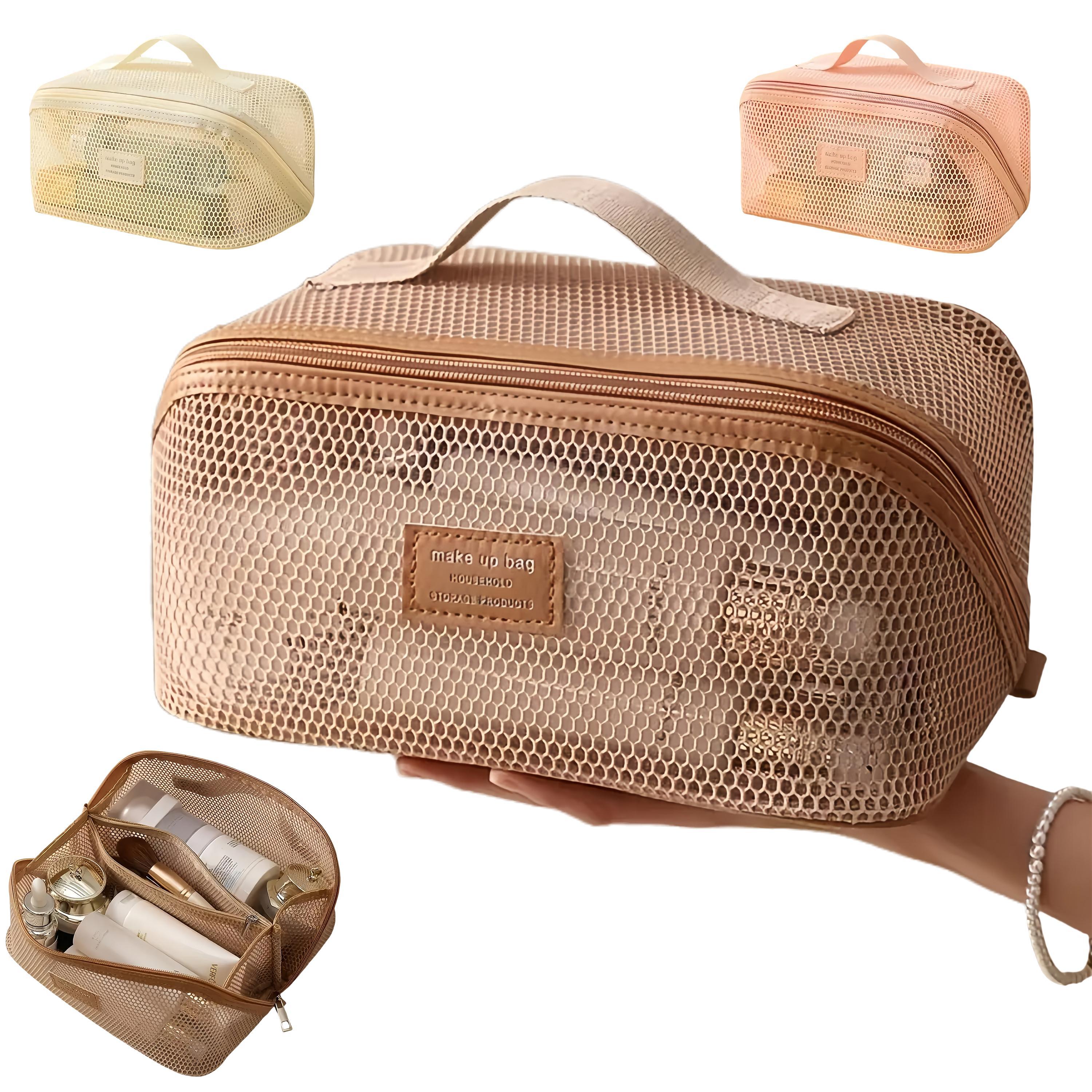 Large Capacity PU Cosmetic Salon-Grade Organizer Bag for Travel Waterproof Valentine's Day Gift Vegan Leather Makeup Pouch Portable Toiletry Bag for Women Makeup Case Jewelry Organizer Box Handheld Cosmetic Pouch Girlfriend Present Minimalist Large Capacity PU Cosmetic Salon-Grade Organizer Bag for Travel Waterproof Valentine's Day Gift Vegan Leather Makeup Pouch Portable Toiletry Bag for Women Makeup Case Jewelry Organizer Box Handheld Cosmetic Pouch Girlfriend Present Minimalist