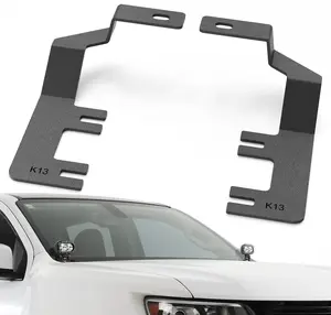 【Yzona】Hood Hinges Ditch Light Brackets Compatible with 2015-2022 Chevy Chevrolet Colorado & 2015-2021 GMC Canyon, Mount Lighting Bracket Kit for Auxiliary Off Road LED Work Pod Light (2PCS, Black)