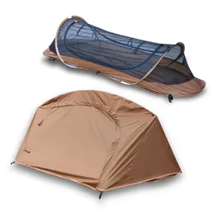 TGpao Easy Set Up Ultralight Bivy tent For Camping, 1 Person Pop Up Backpacking Tent For camping/bivy/Hiking , Waterproof & Mosquito Proof Outdoor Shelter(coffee)