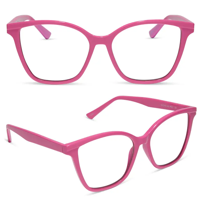 DIFF Leah Bubblegum Pink Blue Light Readers - Lightweight Cat Eye Frame Blue Light Blocking