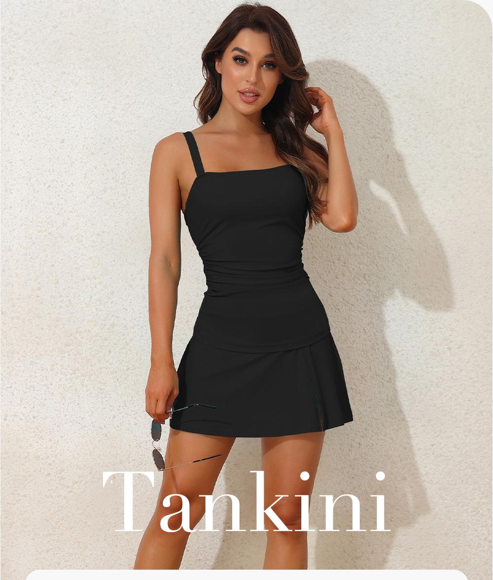 Aleumdr Women Vintage Two Piece Tankini Swimsuits Swimdress Swimming Push up Swimwear Bathing Suits Beach SpringStatements