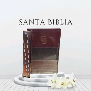 Biblia Peshitta Símil Piel Caoba Duotono con Índice.