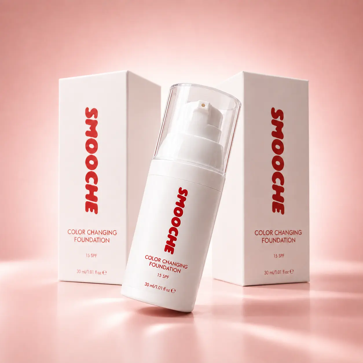 SMOOCHE Color Changing Liquid Foundation - Radiant, Adaptive Shade, Hydrating, Pore-Blurring, Lightweight, SPF 15, Blendable Buildable Coverage, 12H Wear, Satiny Glow Finish, 30mL Daily Makeup Base