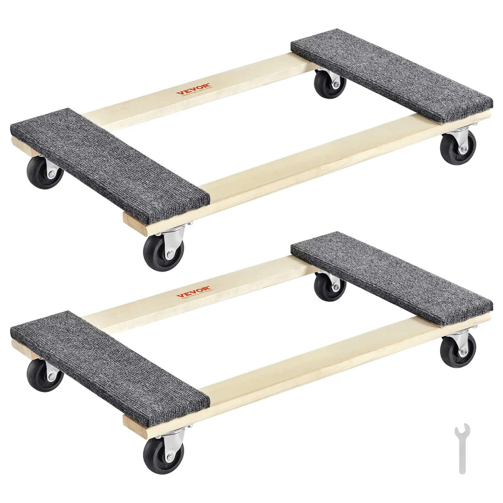 【Summerfinds】VEVOR Furniture Dolly 1000 lbs Each Load Capacity2 Packs18" x 30"8 x 3" PP Swivel CastersHeavy Duty Hardwood Furniture Moving DollyMover's DollyMoving Cart with Wheels for Heavy Furniture