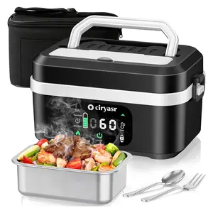 Cordless Electric Lunch Box, Fast Heating Portable Food Warmer with 20000mAh, Stainless Steel Tableware and Insulated Bag for Work,Office, Travel, Camping,Suitable for Adults and Children