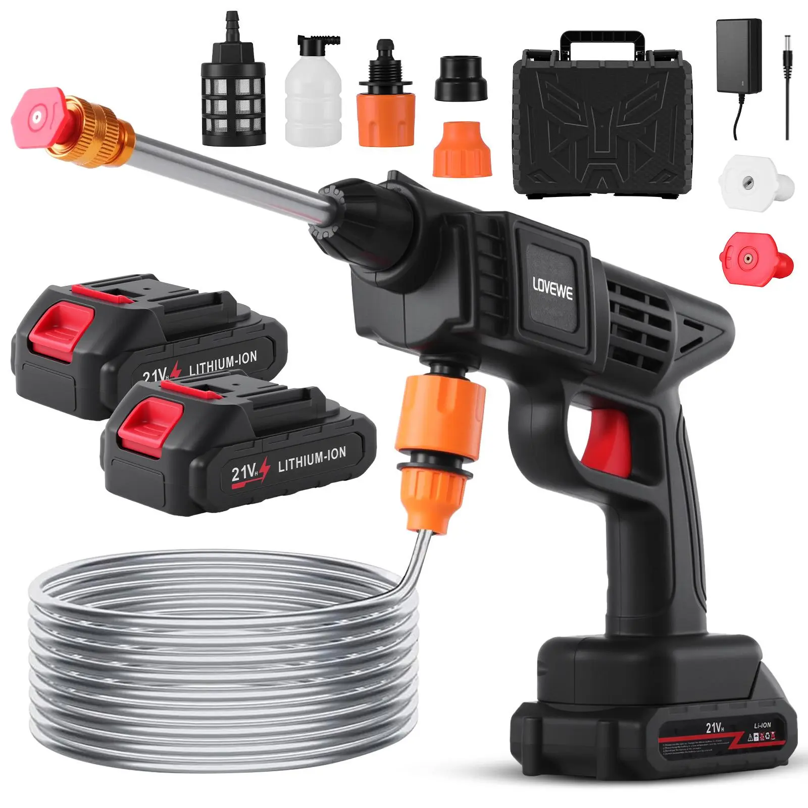 Cordless Handheld Pressure Washer with 2 Batteries, Quick Connect Portable Power Washer for Car Cleaning, Home Cleaning, Ideal Holiday Gifts