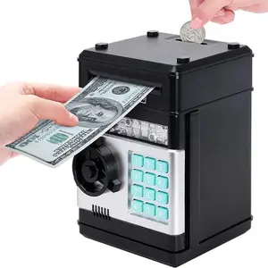 Electronic Piggy Bank, Electronic Money Coin Banks with Password Protection, Automatic Paper Money Scroll Saving Box, Mini ATM Bank Cash Coins Saving Box for All Ages, Christmas Birthday Gifts