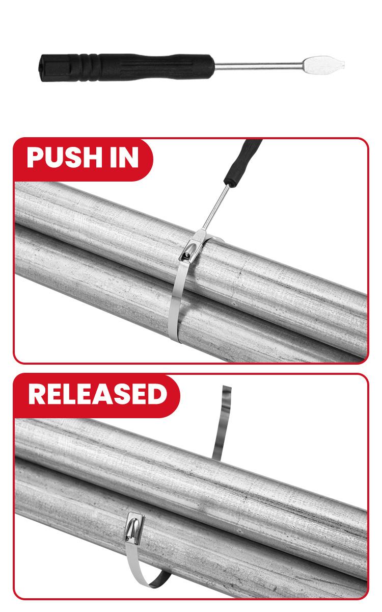 DAFONSO Heavy Duty 304 Stainless Steel Cable Tie Gun Kit-150PCS Metal Zip Ties (3 Sizes), Tensioning/Cutting Tool for Fencing, Chicken Coop, Cable Bundling, Exhaust Repair & Structural Reinforcement