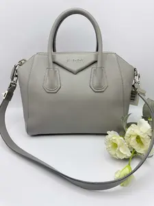 Pre-owned GIVENCHY Antigona Grey Grained Leather Tote with Detachable Shoulder Strap & Silver Tone Hardware | Must Have Luxury Everyday Bag | Perfect Holiday Gift for Her