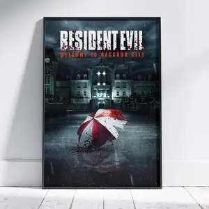 Raccoon City Hero Leon S. Kennedy Poster Print, Resident Evil Survival Horror Wall Art, Umbrella Corporation Theme Decor, Gamer Room Artwork