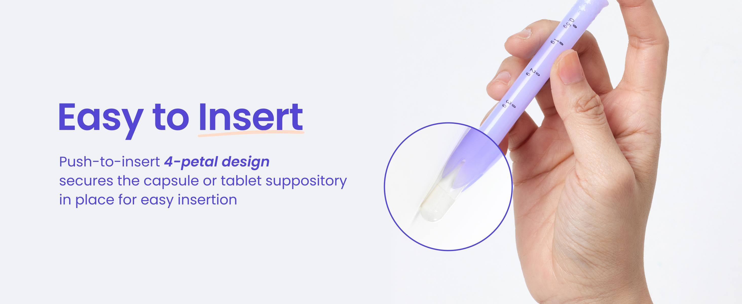 VWELL MaxComfort Tapered Vaginal Rectal Suppository Applicator Fits Most Prescription Capsule, Tablet, Pill, Gel, Cream