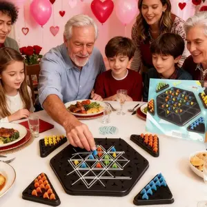 Valentines Day Endlessly fun Chain Triangle Chess Game Triggle Chain Link Rubber Band Learning Game Triangle Chain Strategy Board Table Games