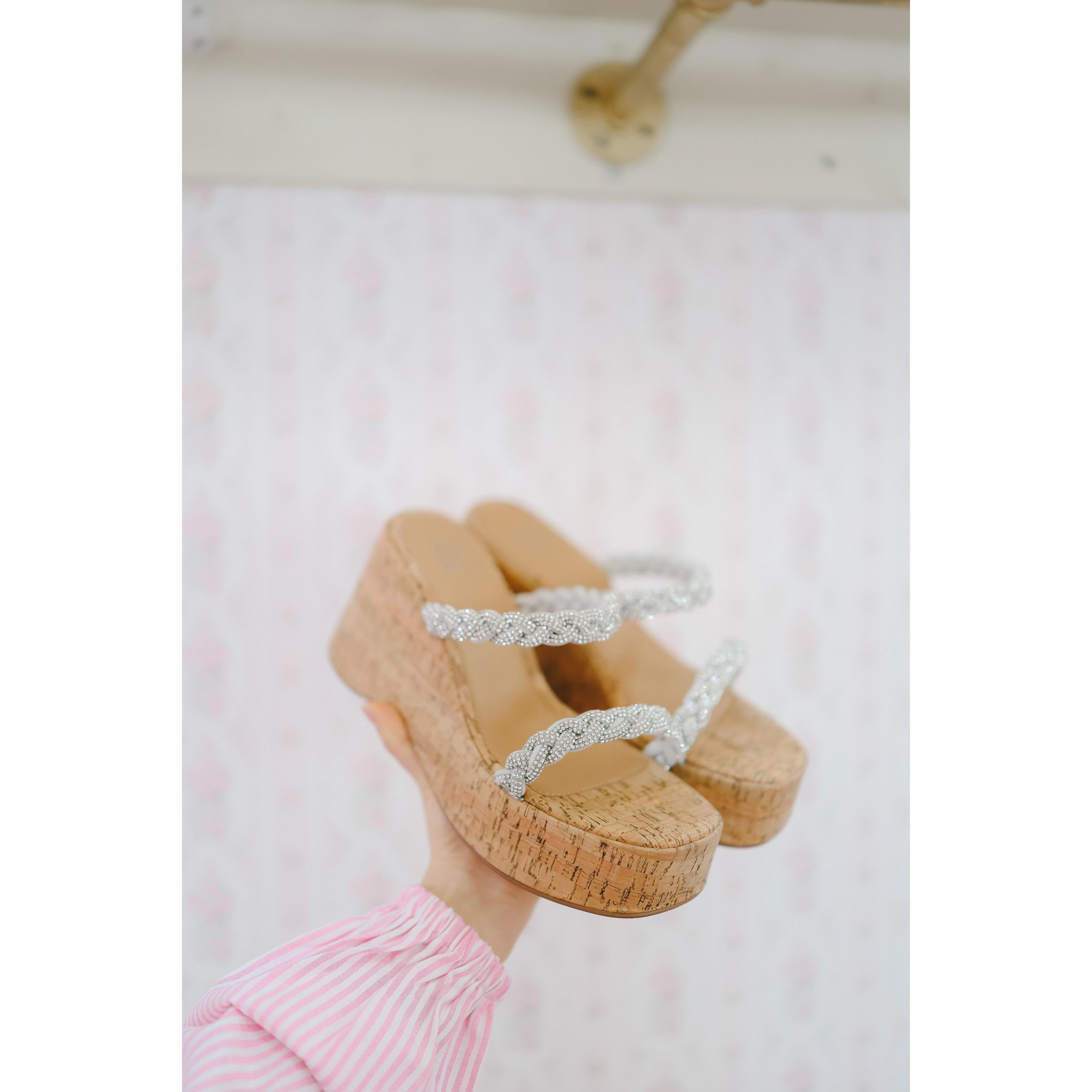 Maya Rhinestone Wedge - Silver