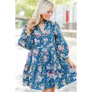 Sweet Little Things Navy Ditsy Floral Dress