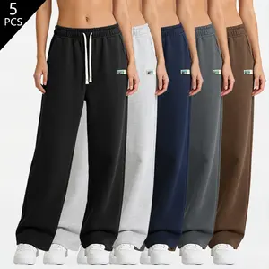 Women’s Casual Sweatpants 5-Pack, Drawstring Design, Fashion Street Style for Everyday Wear