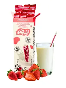 Milk Flavoring 10 Straws, Strawberry flavor, Low Sugar, Kid-Approved Fun, No Artificial Flavors or Colors, Works with Any Milk, Perfect for Lunchboxes & Gifting, Flavored milk, Healthy snack for kids, Strawberry milk