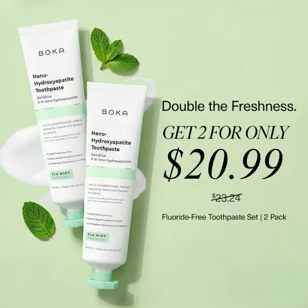 Boka Nano Hydroxyapatite Toothpaste, Fluoride Free Toothpaste, Appropriate for Sensitive Teeth - for Adults - US Manufactured