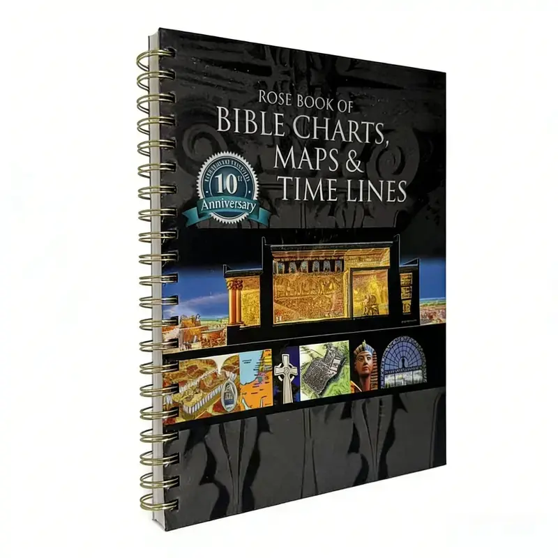 Back to school Rose Book of Bible Charts, Maps & Time Lines Vol. 1, 10th Anniversary Edition, Essential Religious Reference Guide Notebook, Bible Study Supplies