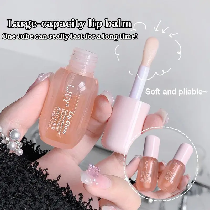3 PCS  Lip Gloss, Moisturizing Hydrating Lip Glaze, Glossy & Non-sticky Lip Stick, Plumping Lip Oil Lip Stick Cosmetic for Girls & Women, Makeup Lip Plumper Lip Balm
