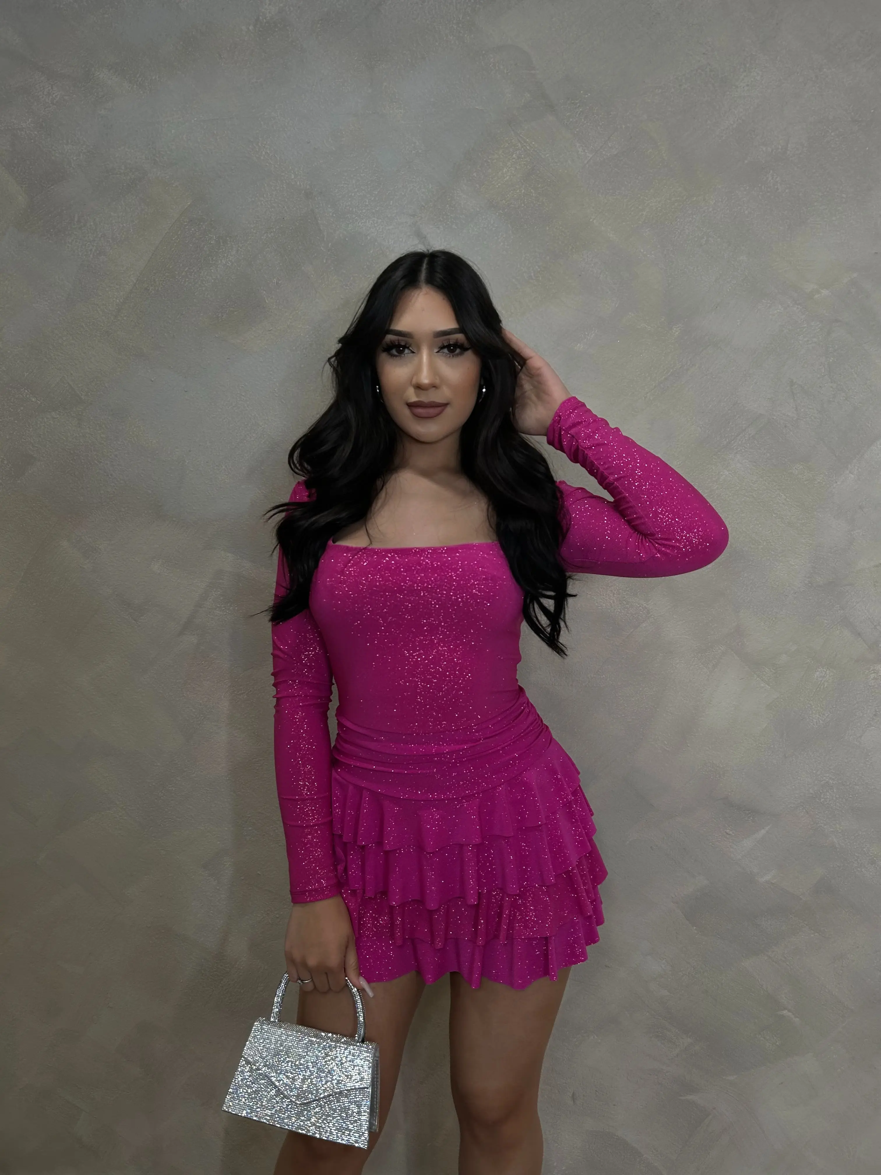 (Plus Size) Ariani Glitter Romper Dress