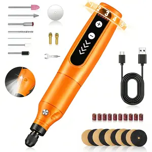 Cordless Rotary Tool, 5 Variable Speed Mini Rotary Tool Kit with 31 Accessories, 3.7V Type-C Charging Power Rotary Tool for Engraving, Sanding, Polishing, Carving, Cutting, DIY Crafts power rotary tool