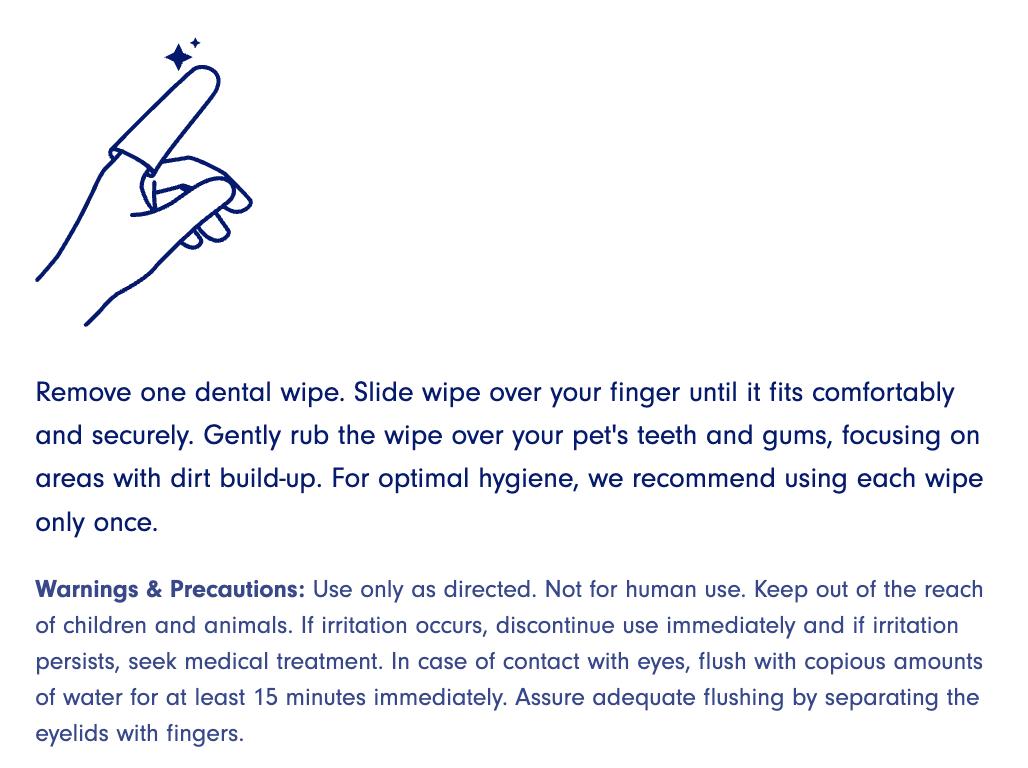 Dental Finger Wipes for Dogs and Cats - Easy Teeth-Cleaning, Supports Whiter Teeth and Fresher Breath