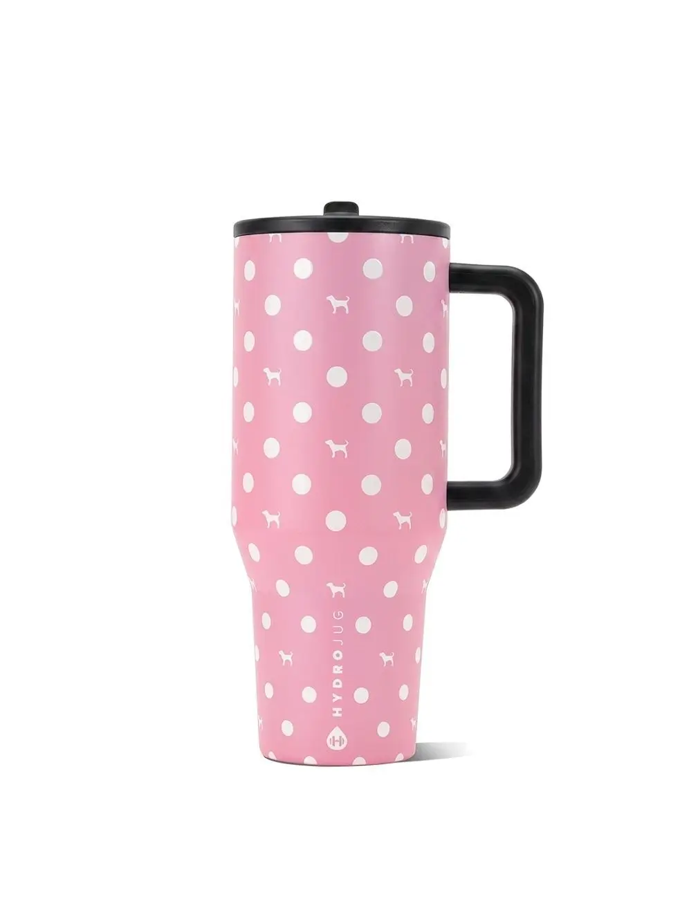 PINK x HydroJug 40oz Traveler Water Bottle Pink Dot Dog Limited Edition, 40 Oz Traveler , Leak-Proof Insulated Tumbler with Flip Straw & Cup Holder Fit Flasks Lid Drinkware Leakproof Tumbler