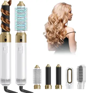 Hot Air Brush Hair Styler, 5 in 1 Blow Dryer Brush Auto Air Curling Wrap Hair Styler, Professional Hair Styling Tools Negative Ion Hair Dryer Brush for Drying, Curling, Straightening & Styling