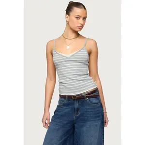 Layered Contrast Striped Tank Top