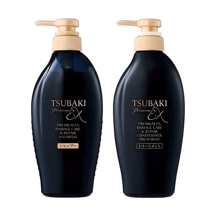 FineToday Tsubaki Luxury Black Ion Repair Shampoo & Conditioner Set (400ml x 2) - 2025 Edition, Self Care Products for Damaged Hair