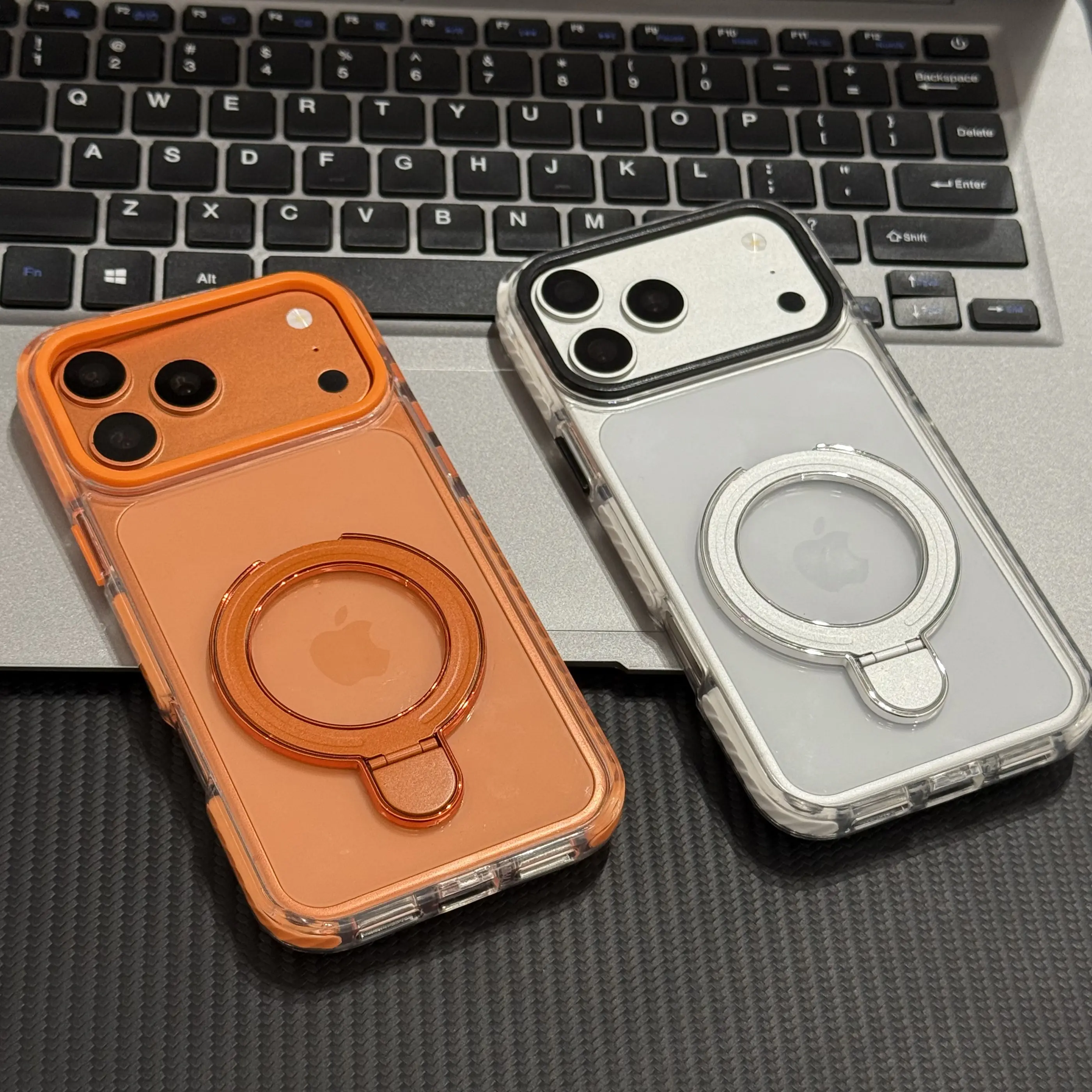 Magnetic Kickstand Two-Tone Phone Case Featuring A Built-In Rotatable Ring Stand Delivering Hands-Free Convenience And Eye-Catching Style Suitable for Apple 17 16 15 14 13 12 Plus/Air/ProMax/Pro