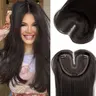 ONLYCUTE Hair Topper 22 inch / 18 inch Slightly Layered Synthetic Hair Pieces No Wig Cap Required Large Natural Invisible Add Volume Length for Women