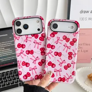 Viral for iPhone 17 16 15 14 13 Magnetic Phone case -Protective Cover for Apple Phones 17 Promax, Cherry &Bow Design Case.Impact Resistant Shockproof Cover
