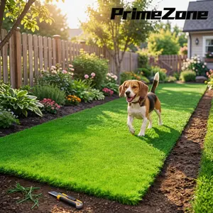 PrimeZone Realistic 7'x20' Artificial Grass Turf - Pet Friendly & Easy to Clean Fake Grass for Backyard, Balcony, Patio & Dog Area | Soft, Drainage, No Maintenance