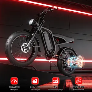 PASLDA Electric Ebike 1500W Power 48V 15Ah Battery 20 Inch FAT Tires 34 MPH Top Speed 7-Speed Shimano Gears UL2849 Certified Full Suspension 40-55 Miles Range