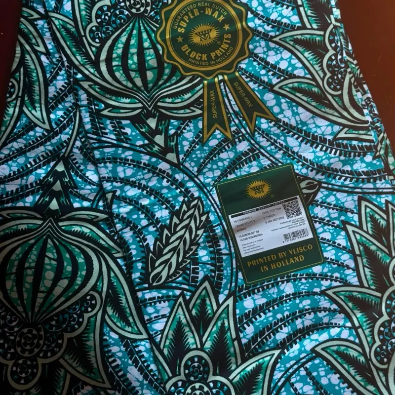 African Ankara Wax Fabric 6yards light green Print High-Quality