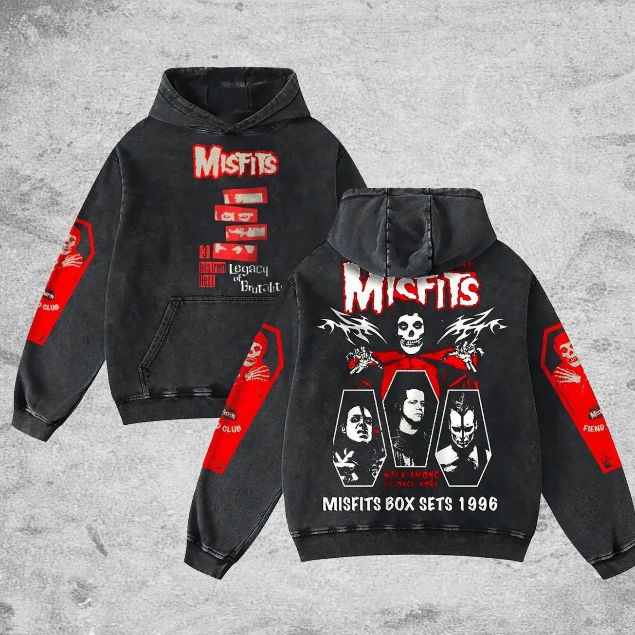 [$$$MANLIFE] Misfits Legacy Of Brutality Retro Unisex Acid Washed Hoodie T-Shirt, Retro Y2K punk rock Streetwear Top Classic Hoodie Tshirt, Alternative Streetwear Essential for Rock Lovers KSW