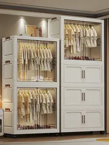Foldable Wardrobe Adult Storage Cabinet Home Bedroom Storage Cabinet Easy-to-Assemble Wardrobe Children's Clothes Storage Cabinet