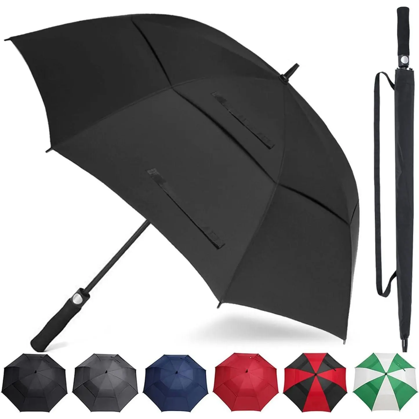 Golf Umbrella Large 58/62/68 Inch Automatic Open Golf Umbrella  Oversize Double Canopy Vented Umbrella Windproof  for Men and Women