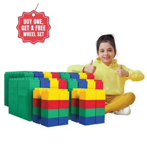 BiggoBlocks Jumbo Building Blocks 192 PC - Durable Plastic Blocks for Kids Ages 4-8, Indoor & Outdoor Play, STEM Education Tools, USA Made